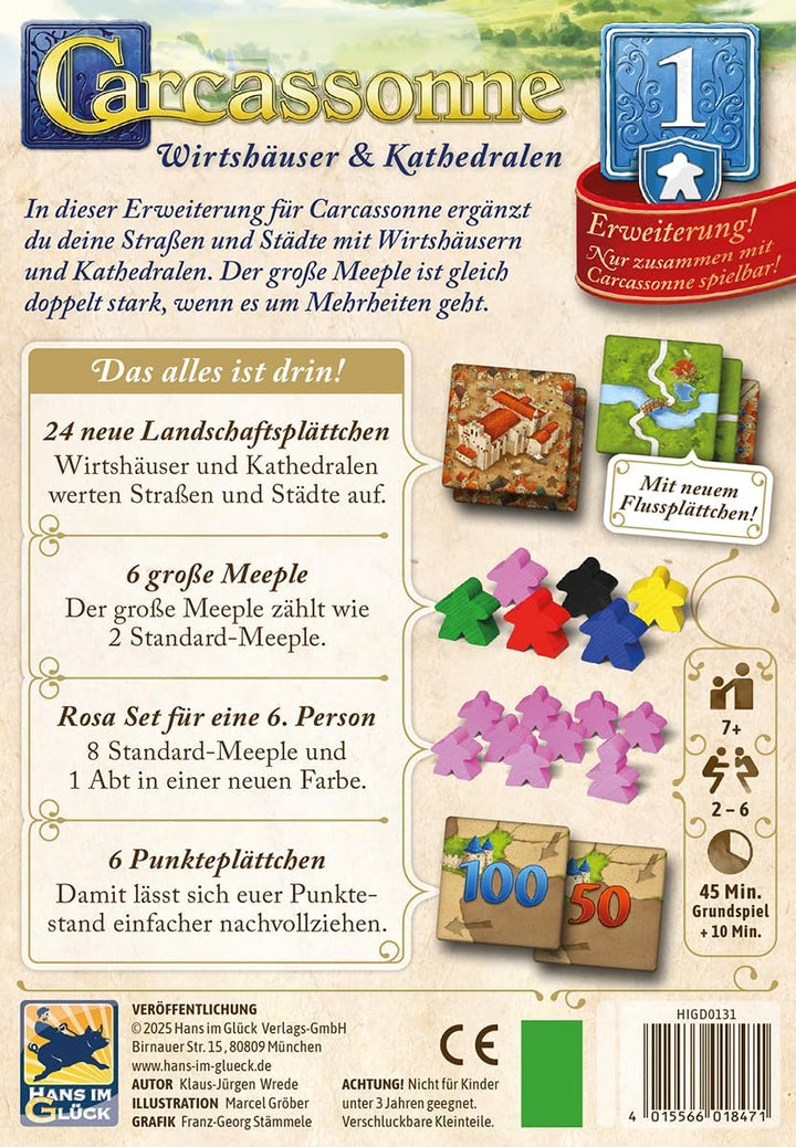 Hans im Glück Carcassonne – Wirtshäuser und Kathedralen (Auflage 2025), 1. Erweiterung, Familienspie