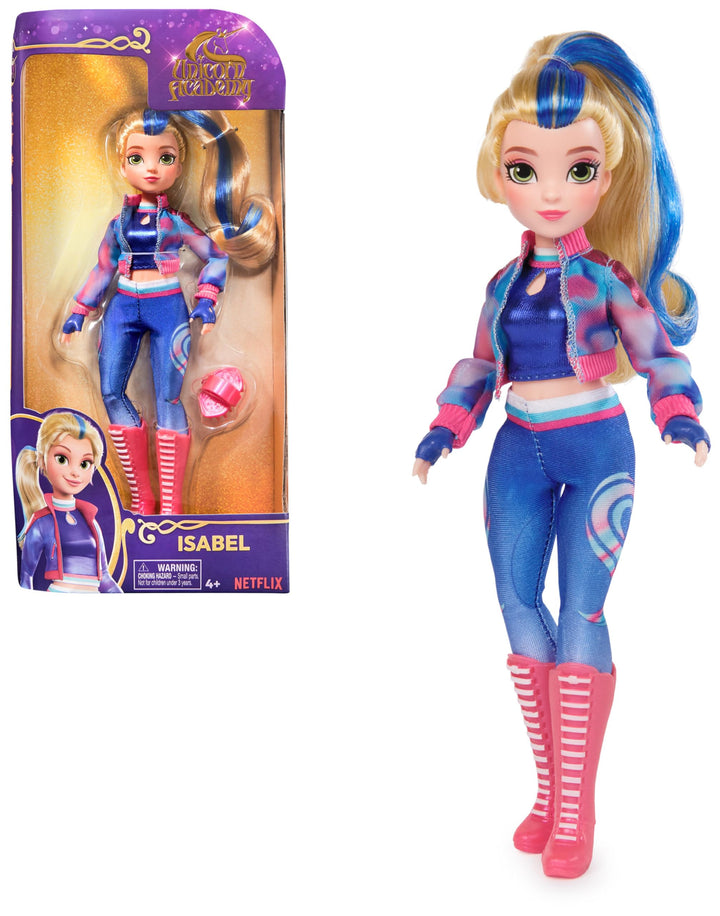 Unicorn Academy Ankleidepuppe Isabel - die Originalpuppe zur beliebten Netflix-Serie, 24 cm gross un