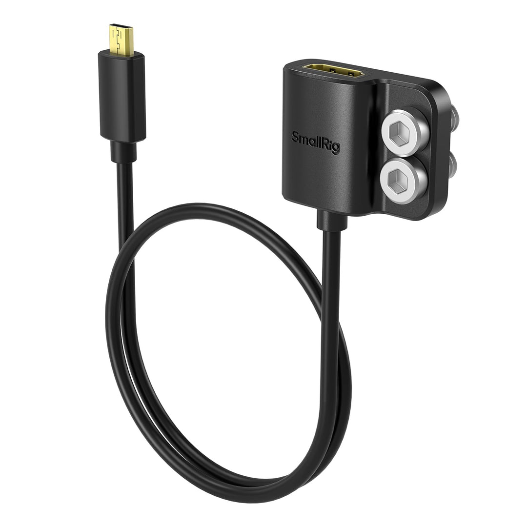 SMALLRIG Datenkabel Ultra-Slim 4K 60Hz Micro-HDMI auf Full-Size HDMI Adapterkabel mit zwei 1/4"-20 S