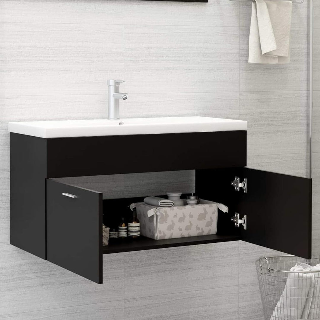 Tidyard Badezimmer Waschbeckenunterschrank, Badezimmerschrank, Badschrank mit Fach und 2 Türen, Wasc