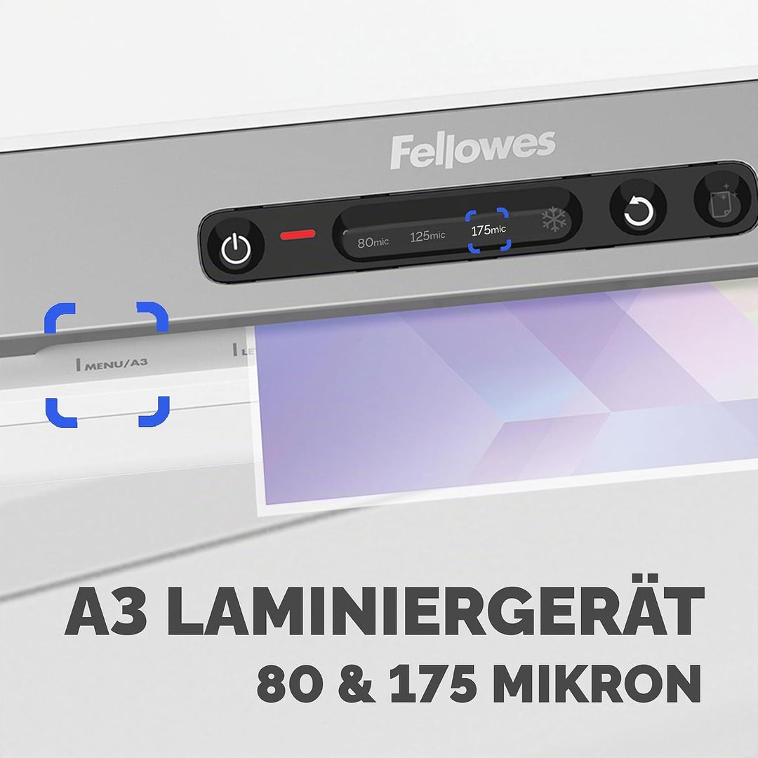 Fellowes Laminiergerät Amaris A3 - für Büro/Schule/Zuhause - nur 1 Minute Aufwärmzeit - für Heisslam