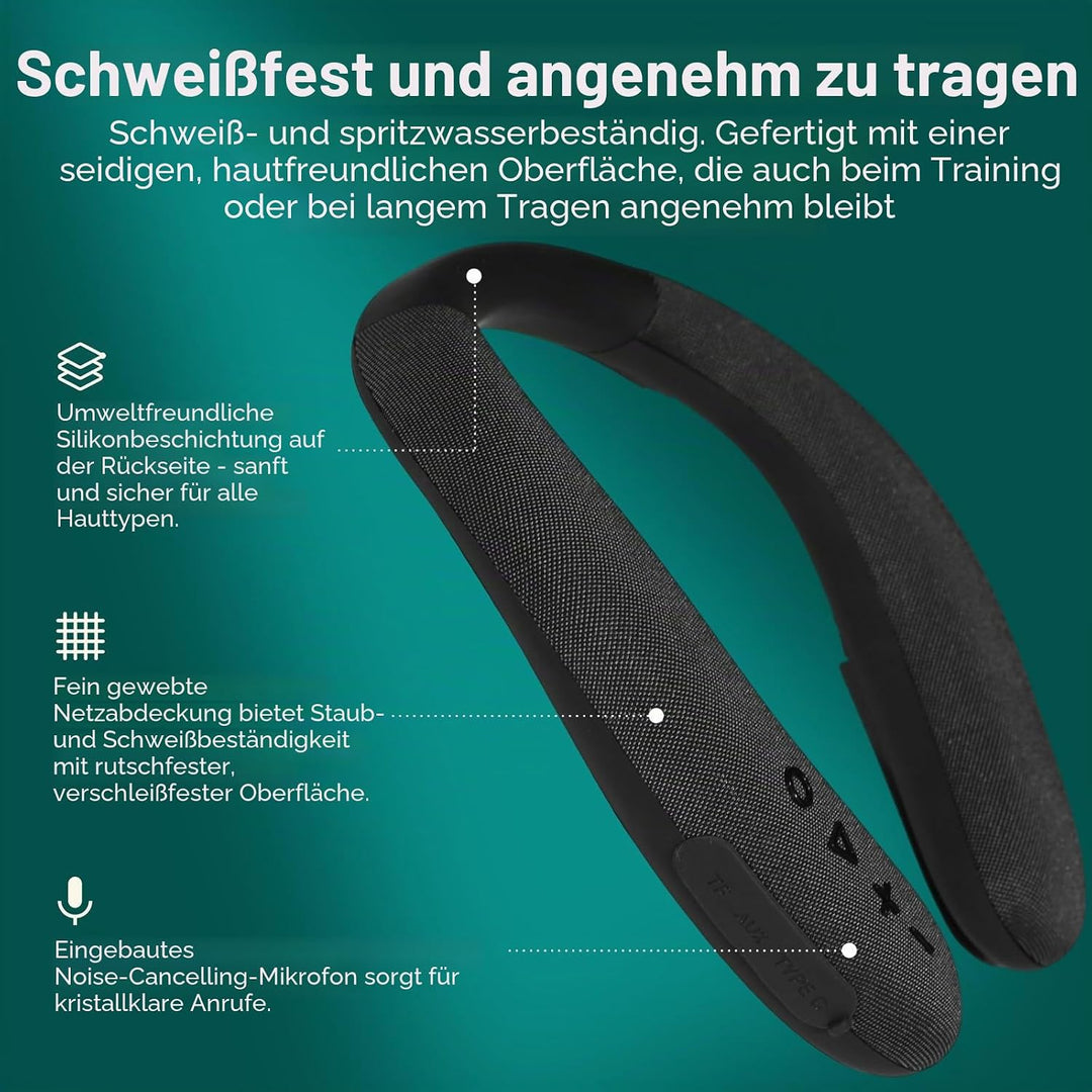 AURTEC Kabelloser Nackenlautsprecher, Bluetooth 5.4, tragbarer Nackenbügel-Lautsprecher, 12 Stunden