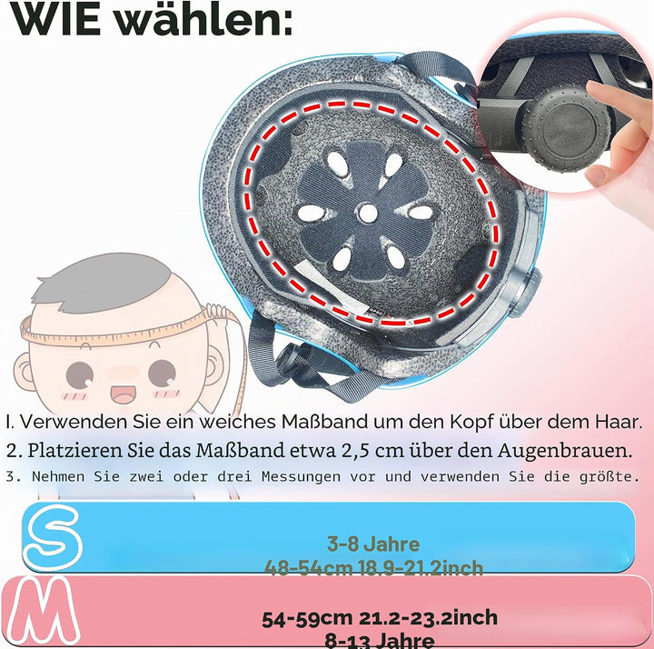 Kinderhelm mit Knieschützern, Ellbogenschützern, Handgelenkschützern für Skateboard, Radfahren, Hove