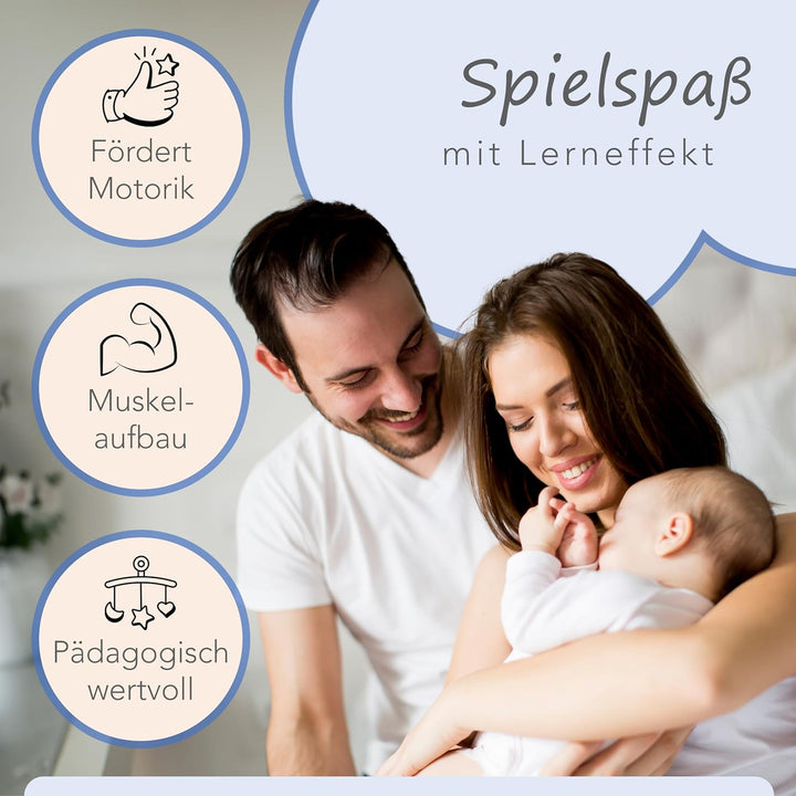 Spielbogen Baby aus Holz für Mädchen - Schadstofffreis Spieltrapez Baby Spielzeug ab 0 Monaten für W