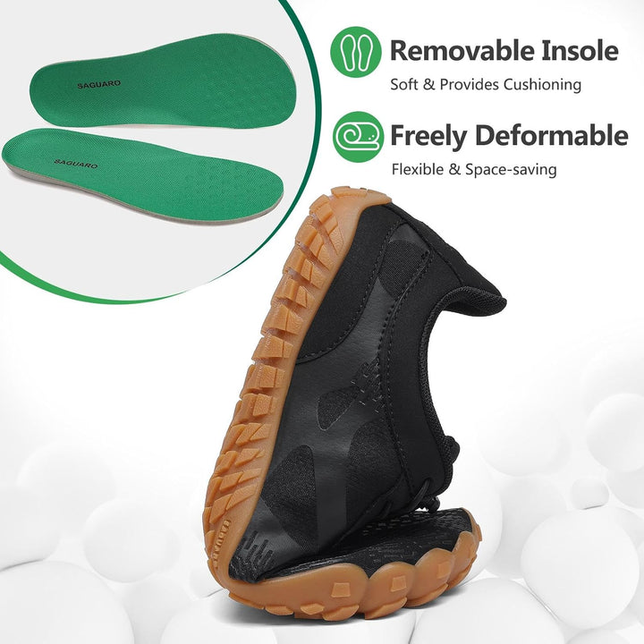 SAGUARO Unisex Barfussschuhe Outdoor Zehenschuhe Traillaufschuhe 40 EU Schwarzbraun, 40 EU Schwarzbr