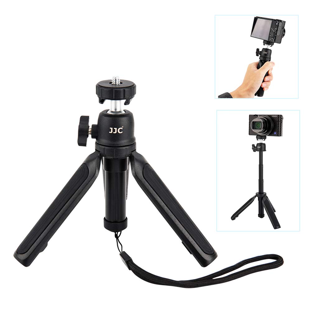 JJC Mini-Kamerastativ, ausziehbares Selfie-Stick-Stativ für Kompaktkameras, tragbares Desktop-Stativ