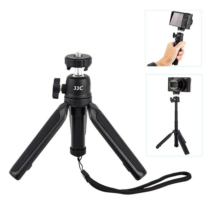 JJC Mini-Kamerastativ, ausziehbares Selfie-Stick-Stativ für Kompaktkameras, tragbares Desktop-Stativ
