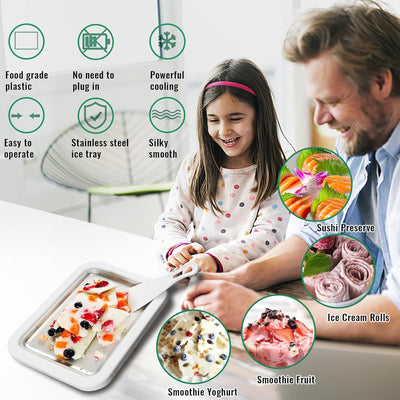 ACTOYS Eisplatte zum Eis Machen, Rolleismaschiene Platte zum Roll Eis Selber Machen, Ice Rolls Platt