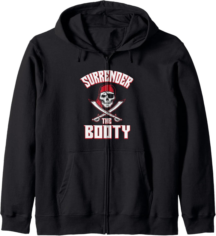 Surrender The Booty Pirate Skull And Crossbones Kapuzenjacke