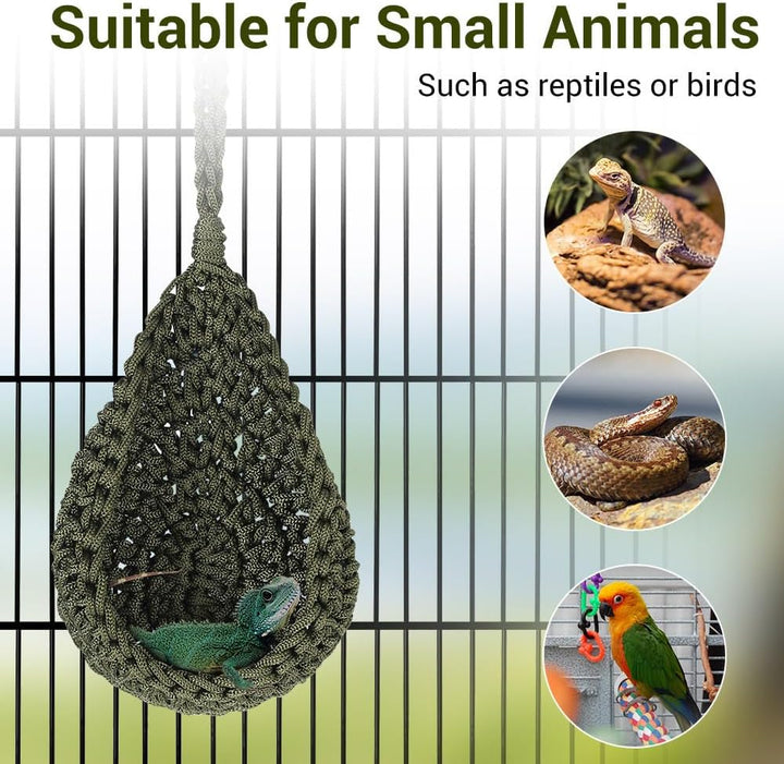 DONGKER Hängematte Reptilien, 1 Stuck Hängende Schlafplatz für Bartagamen, Hängebett für Echsen, Kan