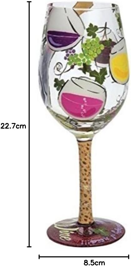 ENESCO Designs by Lolita My Therapy handbemaltes Weinglas, 425 ml, LOLITA WG My Therapy