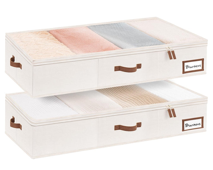 StorageWorks Unterbett Aufbewahrungsbox, extra Grosse Unterbettkommode mit Deckel, Stoff Unterbettbo