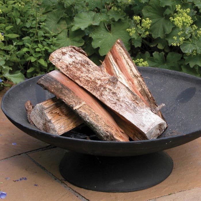 Esschert Design Gusseiserne Feuerschale niedrig L, schwarz, 59x59x20.5 cm, FF44 59 x 59 x 20.5 cm, 5