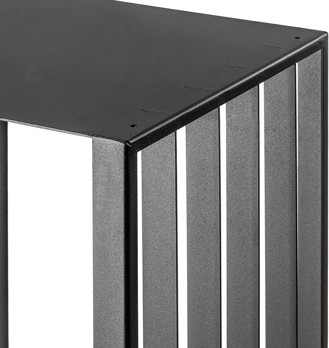 KADAX Kaminholzgestell, Kaminholzgestell aus robusten Stahl, schwarzer Kaminholzhalter, pulverbeschi