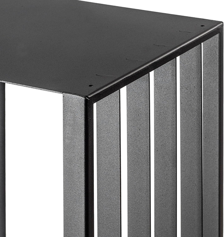 KADAX Kaminholzgestell, Kaminholzgestell aus robusten Stahl, schwarzer Kaminholzhalter, pulverbeschi