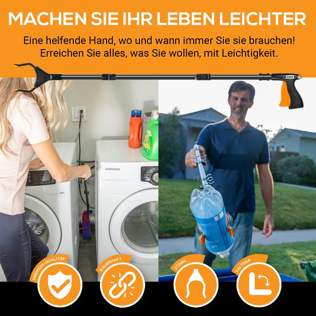 2 x EZPIK® 100 cm Greifer für Senioren mit Magnet-Greifarm, Robuste Greifzangen für Senioren, Mensch