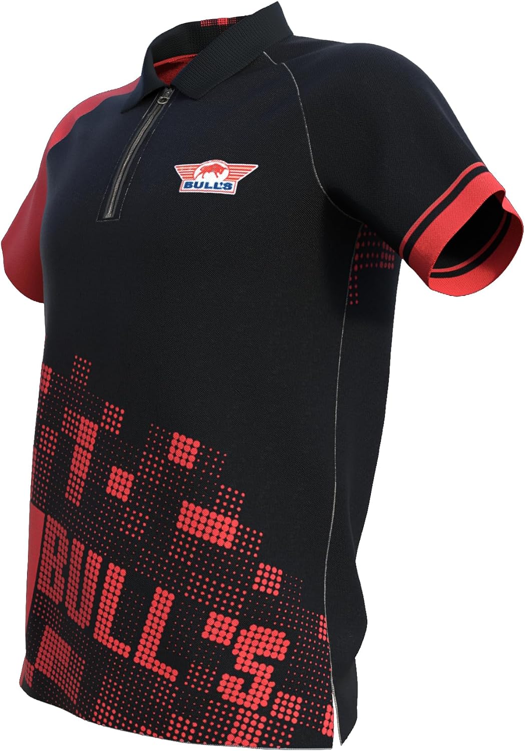 Das Schlichte Schwarze Dart-Poloshirt von Bull | 100% Polyester | ist strapazierfähig und bequem, wä