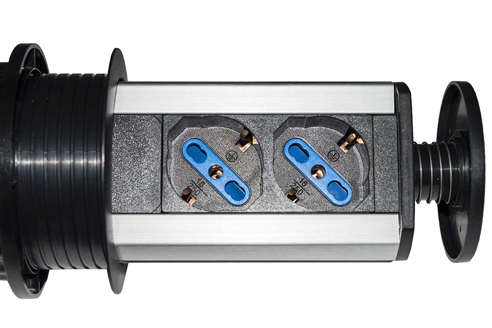 LINK lkmpt01 versenkbare Tischsteckdose mit 2 Steckdosen 16 A Weiblich ITA/Schuko