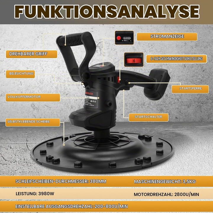 3980W 2in1 Putzglättmaschine &amp; Rührwerk für Makida 18V Akkus(ohne Akku), 2800UPM Putzbearbeitungsmas