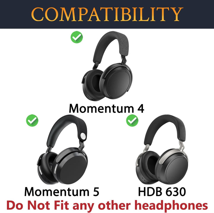 SOULWIT Lammfell Ersatz Ohrpolster für Sennheiser HDB 630/Momentum 5/Momentum 4 Wireless Kopfhörer,