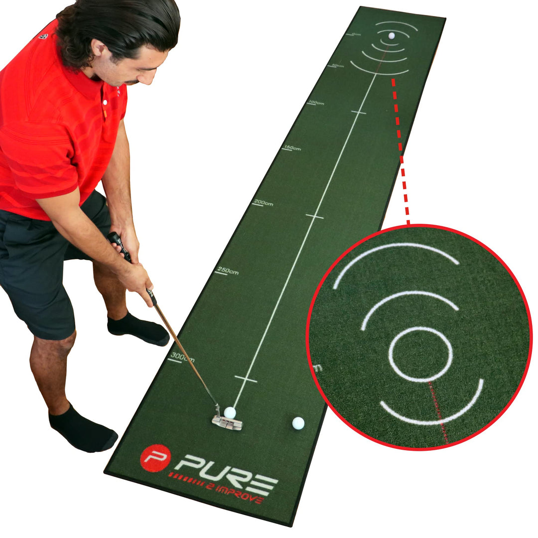 Pure2Improve Unisex-Adult Golf Puttingmatte 66x400cm Grün, 66x400cm Grün