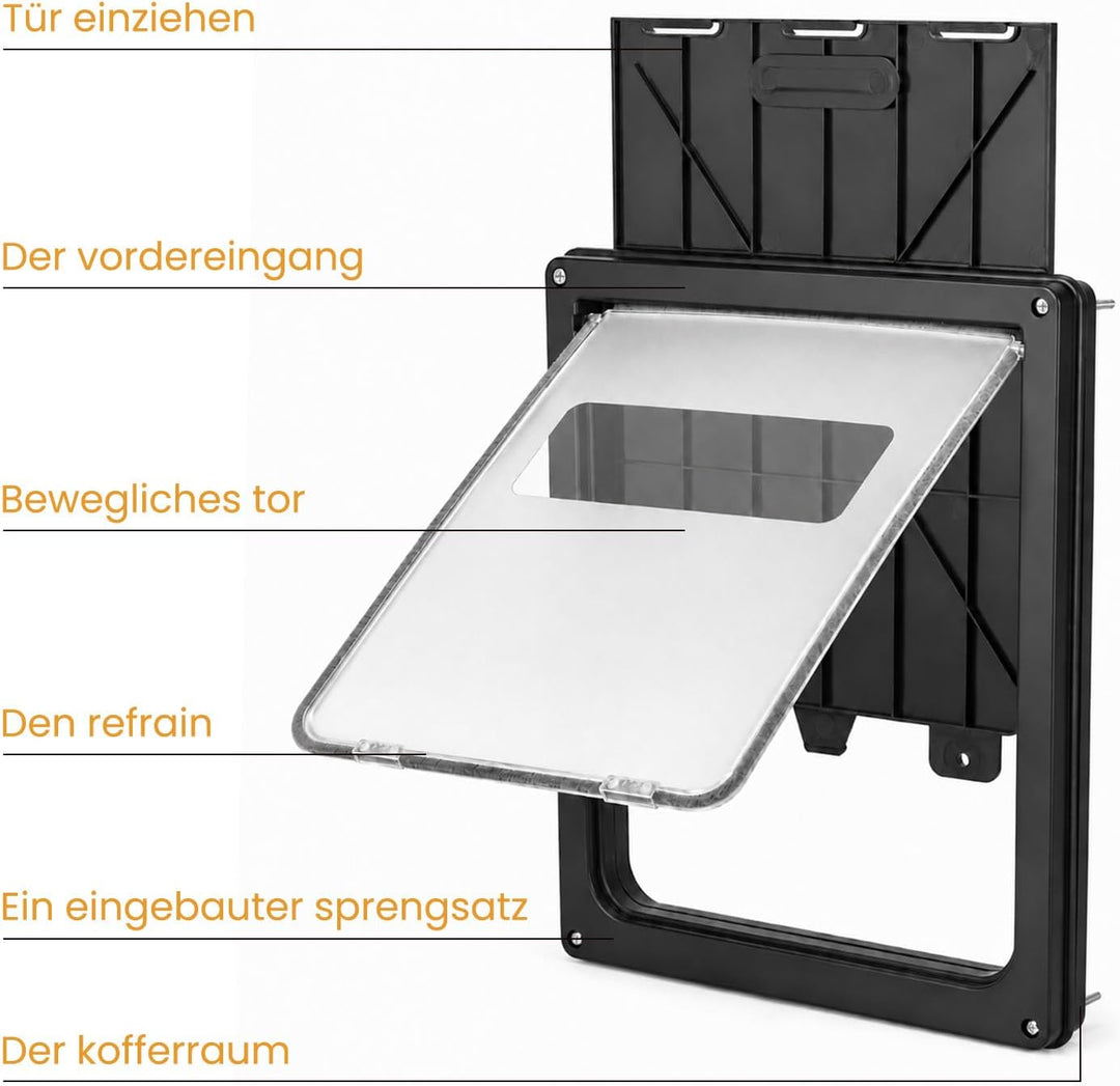 Wetterfeste Haustierklappe für grosse Hunde und Katzen 43 x 35,5 cm, magnetisches Verschlusssystem m
