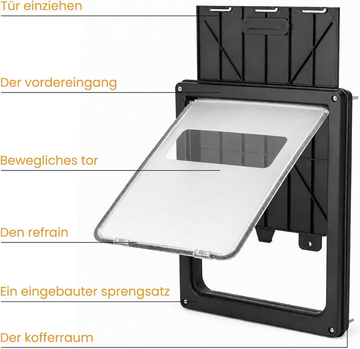 Wetterfeste Haustierklappe für grosse Hunde und Katzen 43 x 35,5 cm, magnetisches Verschlusssystem m
