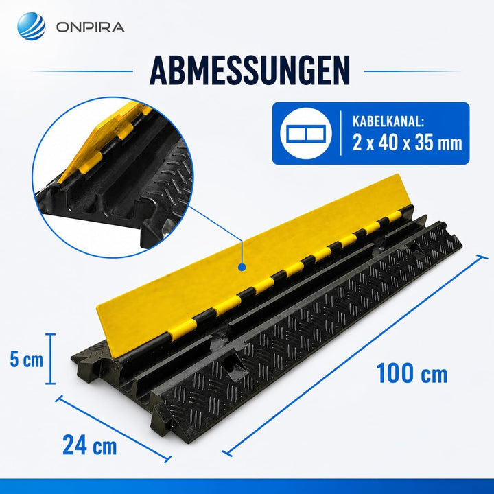2 Kanal Kabelbrücke Überfahrschutz Kabelkanal Brücke Rampe Protector