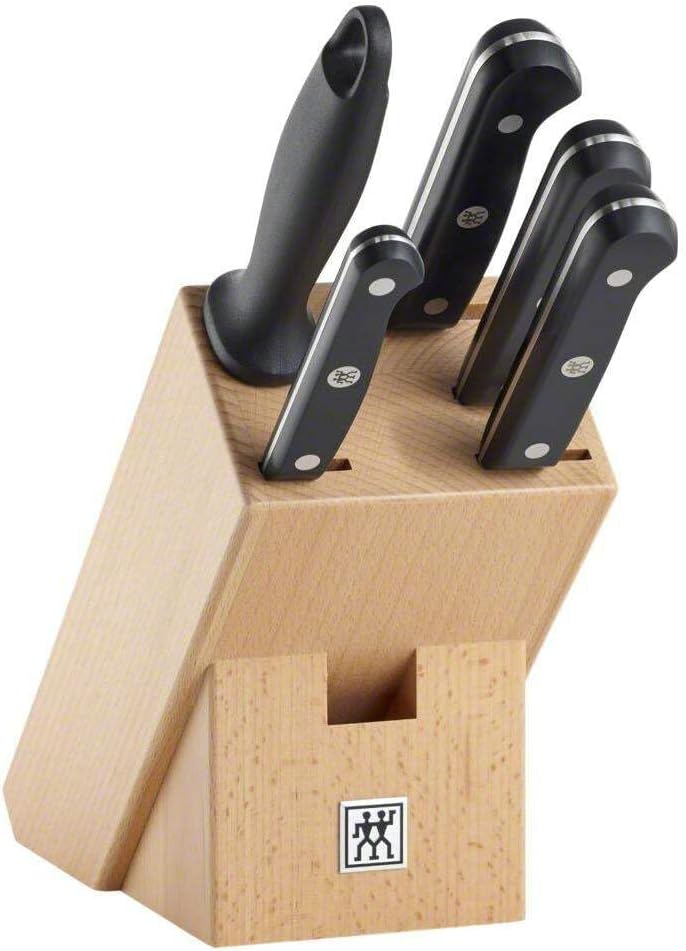 Zwilling Messerblock Gourmet 6 teilig, Edelstahl, Silber/Schwarz, 38 x 28 x 28 cm, 6-Einheiten