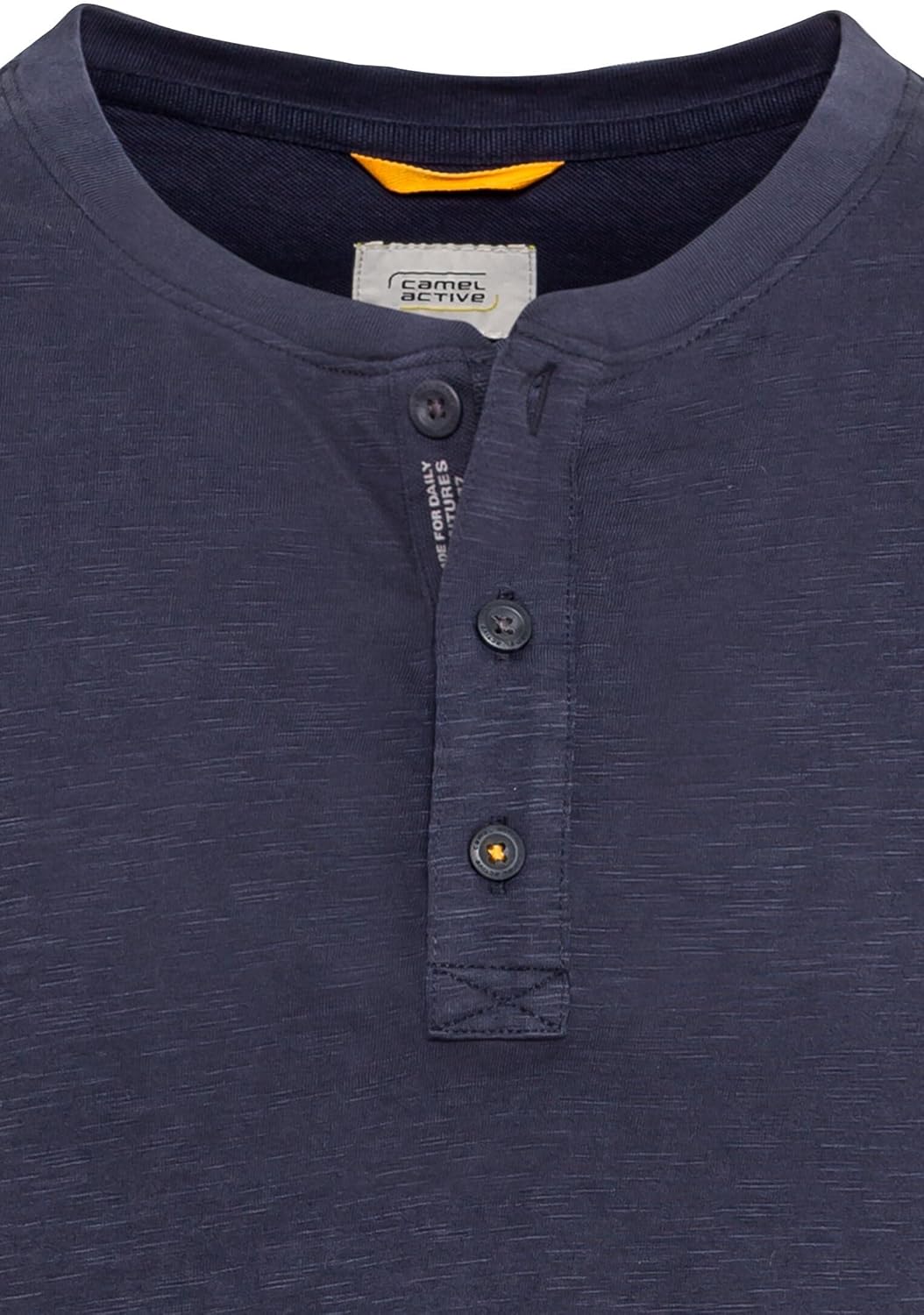 camel active Herren Langarm Henleyshirt aus Reiner Baumwolle XL Dunkelblau, XL Dunkelblau