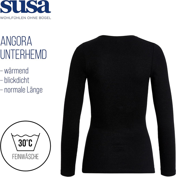 SUSA Thermo Oberteil Damen Angora Weiss I Kälteschutz mit angenehmem Tragekomfort I 100% Made in Ger