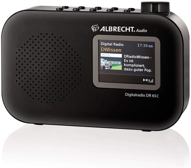 Albrecht DR65C tragbares Digital-Radio, 27361, DAB+/UKW-Empfang mit Kopfhörer-Anschluss, Batterie- u