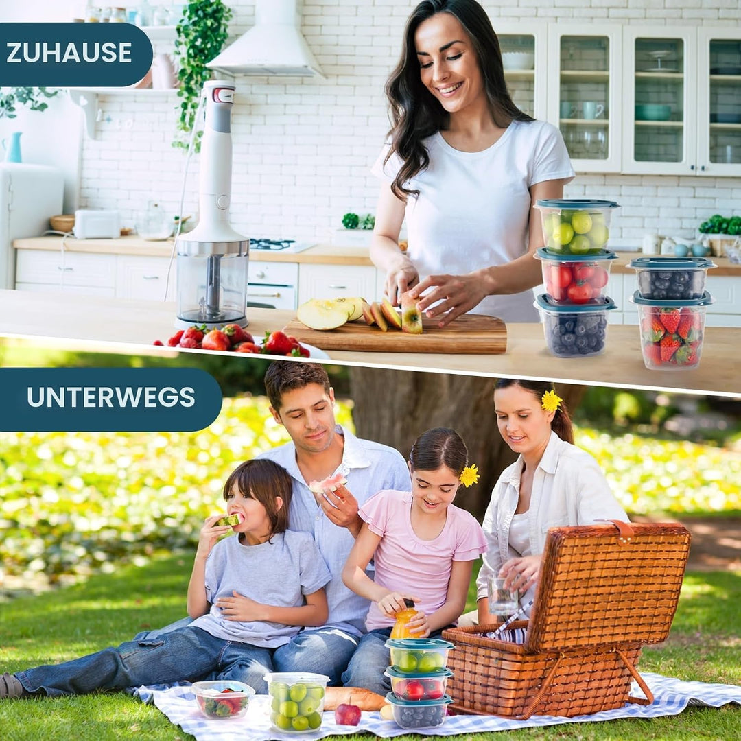 EFISH 10PCS Rechteck Kunststoff Portion Box Sets mit Deckel.Food Aufbewahrungsbox, Behälter Sets, Le