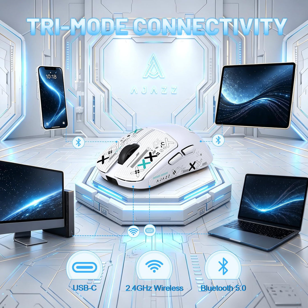 A.JAZZ AJ159 V2 ultraleichte drahtlose Spielmaus mit austauschbaren Akkus, Zwei 300mAh Einheiten mit
