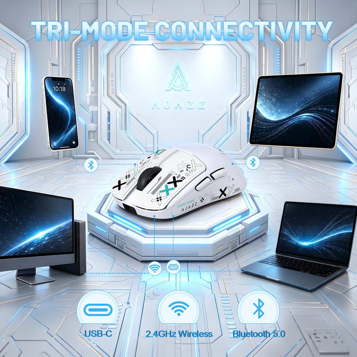 A.JAZZ AJ159 V2 ultraleichte drahtlose Spielmaus mit austauschbaren Akkus, Zwei 300mAh Einheiten mit