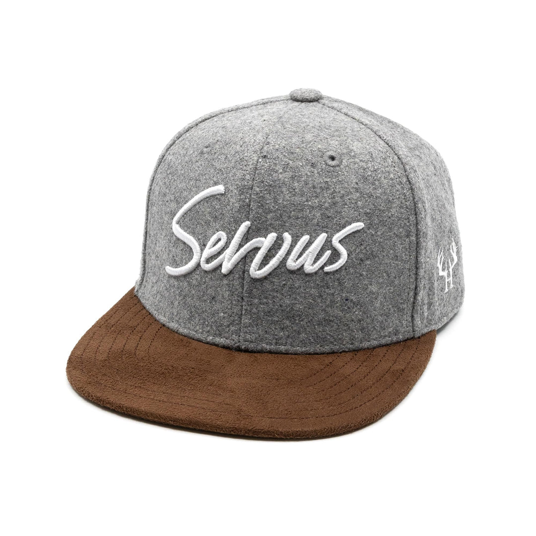 Du Hirsch Bayerisches Snapback Cap Kinder Servus Hellgrau Filz One Size