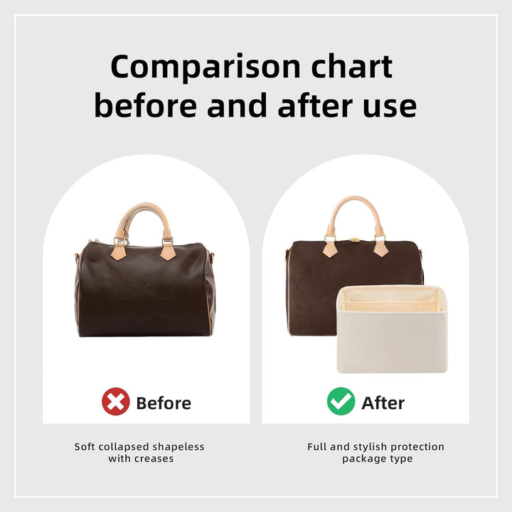 DGAZ Handtasche Tasche Organizer, Seide Innentaschen für LV Speedy Nano/20/25/30/35/40/45 Tasche, Le