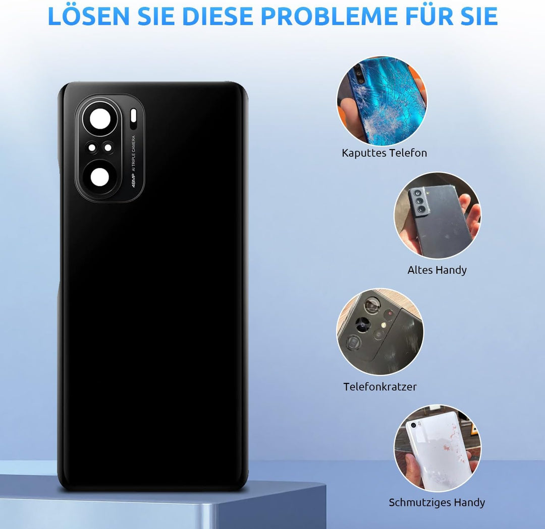 Akkudeckel für Xiaomi Poco F3 M2012K11AG Schwarz | Backcover Original Qualität Rückseite Akkudeckel