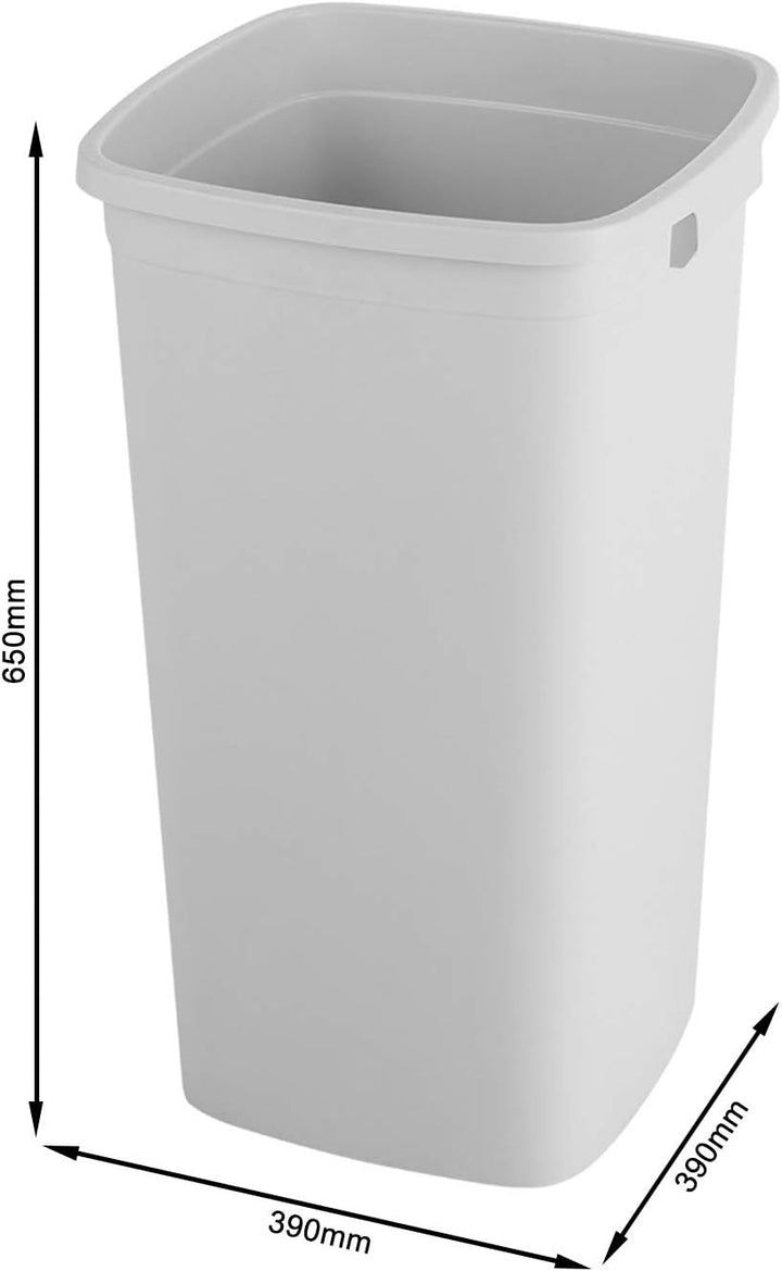 Rotho Modo Mülleimer 60l ohne Deckel, Kunststoff (PP) BPA-frei, grau, 60l (39,0 x 39,0 x 65,0 cm) Ei