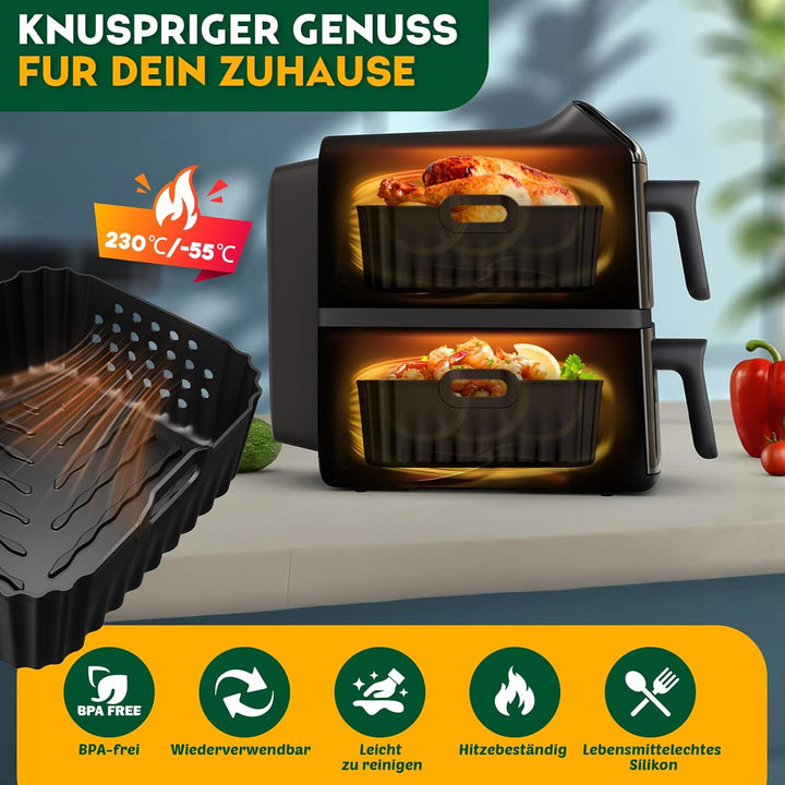 Heissluftfritteuse Zubehör, Airfryer Zubehör für Philips Airfryer 4000 Series Stacked Dual Basket 10