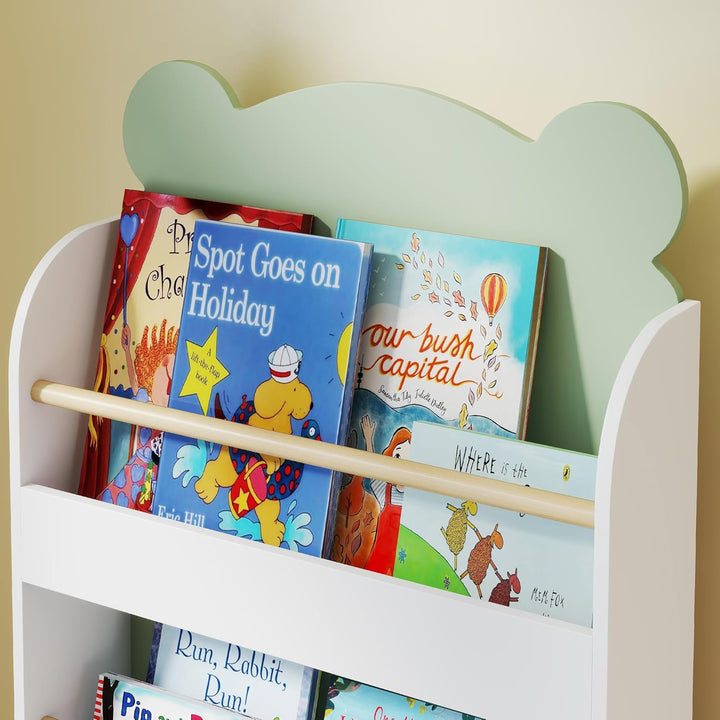AIYAPLAY Bücherregal Kinder, Kinderregal mit 3 Regal, Spielzeugregal aus Holz, Kinderzimmerregal für