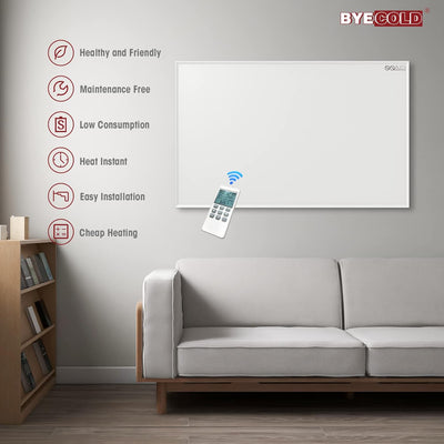 byecold Infrarotheizung mit Thermostat 900 Watt - Infrarot Wandheizung - Elektroheizung - Heizplatte