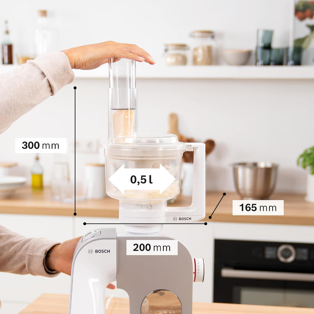 Bosch Multimixer MUZ5MM1, inklusive 3 Scheiben (Schneid-Wende-Scheibe, Raspel-Wendescheibe, Reibesch
