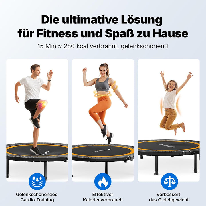 MERACH Mini Trampolin - 102cm/122cm Fitness Trampolin Faltbar, Maximale Belastung 150 KG, Trampoline
