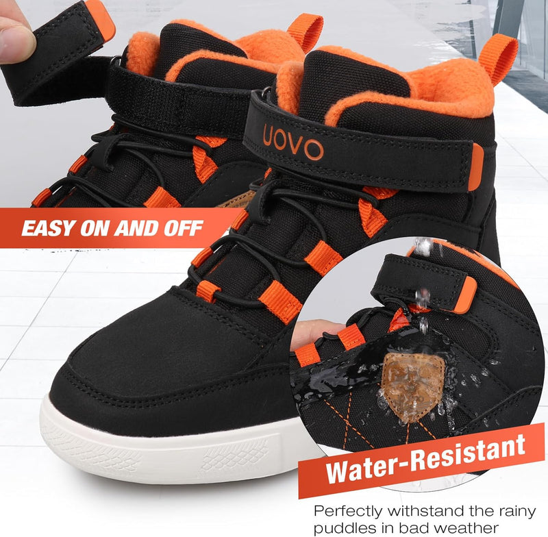 UOVO Winterschuhe Jungen Turnschuhe Unisex-Kinder Warm Gefüttert Sneaker Outdoor Winterstiefel rutsc