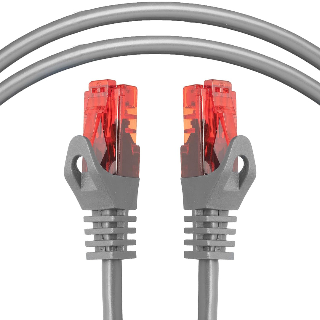 BIGtec - 5 Stück - 50m Gigabit Netzwerkkabel Patchkabel Ethernet LAN DSL Patch Kabel grau (2x RJ-45