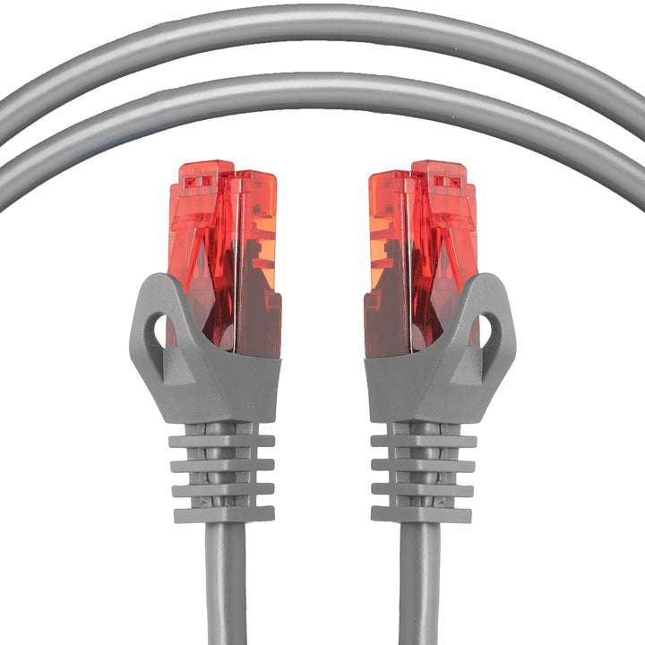 BIGtec - 5 Stück - 50m Gigabit Netzwerkkabel Patchkabel Ethernet LAN DSL Patch Kabel grau (2x RJ-45