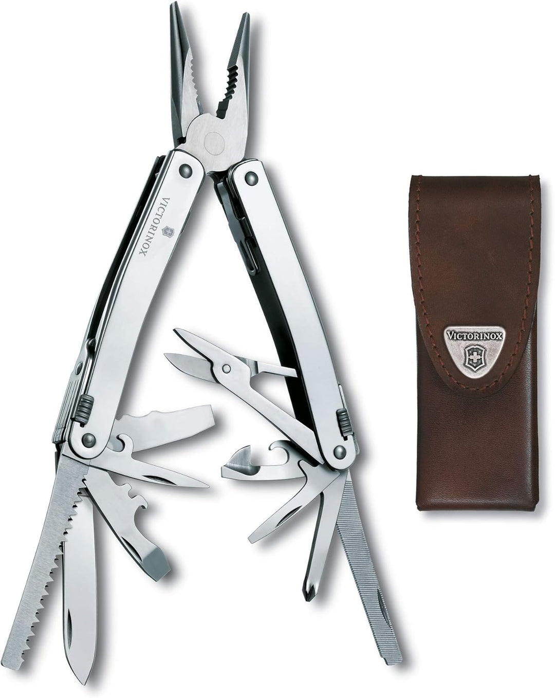Victorinox Multifunktionswerkzeug Swiss Tool Spirit X, 24 Funktionen, Multitool mit Feststellklinge