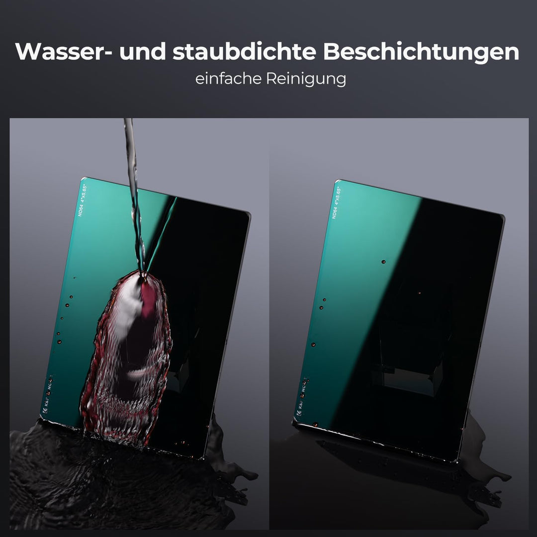 K&F Concept 4 x 5,65" ND8+ND64 Filtersets (2&6 Blendenstufen),Dicke 4mm Rechteckfilter quadratischer