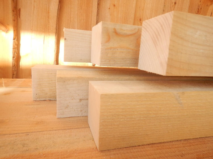 FICHTE TANNE 120x120 mm Balken 12x12 cm Kantholz Pfosten Rahmen sägerau Bauholz 60cm Länge (6)